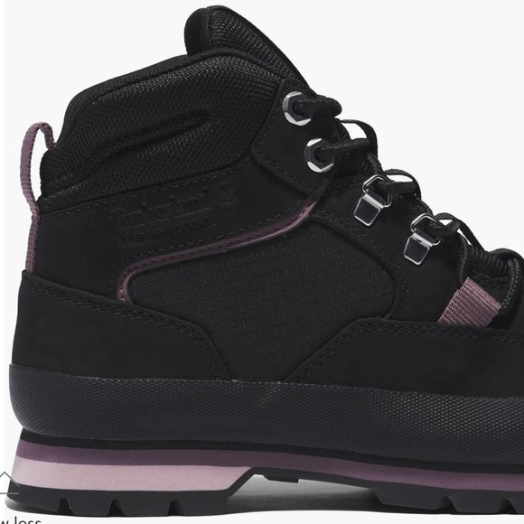 TIMBERLAND EURO HIKER WATERPROOF MID HIKER BLACK NUBUCK WOMENS 7 M WITH BOX - Picture 3 of 16